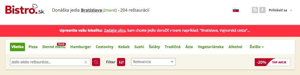 Peniaze z objednávky jedla až k vám domov na Bistro.sk