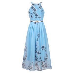 Letné modré šaty AliExpress